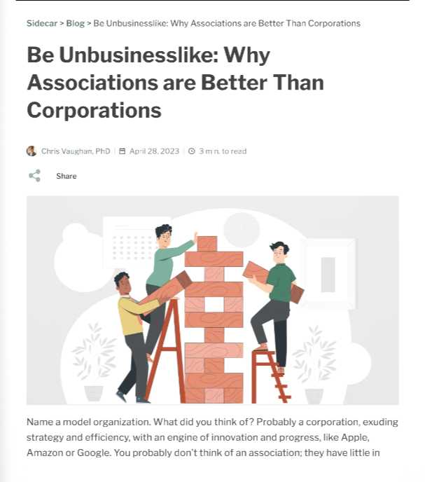 Associations Better Than Corporations