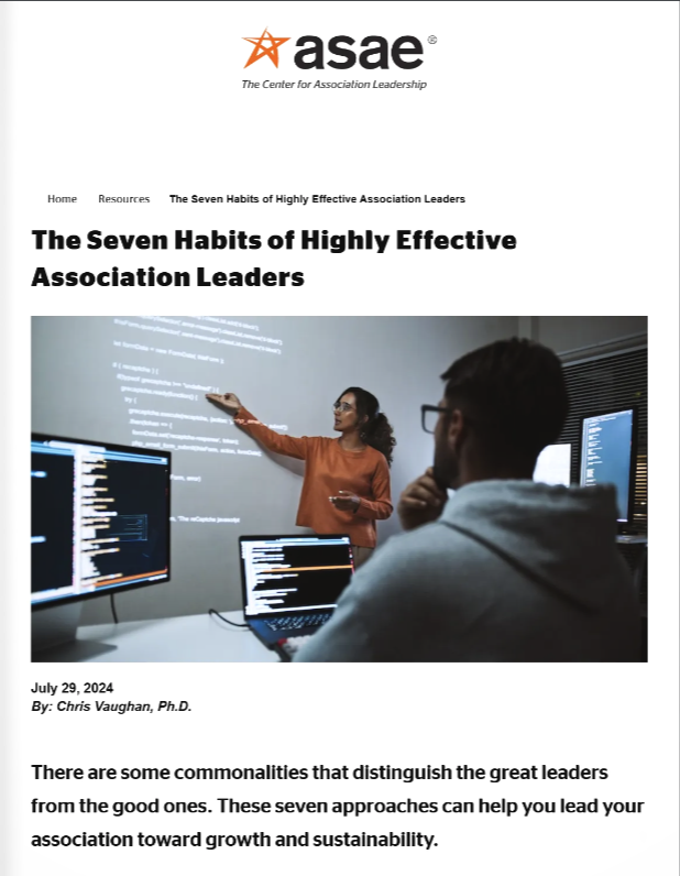 Seven Habits Of Highly Effective Association Leaders